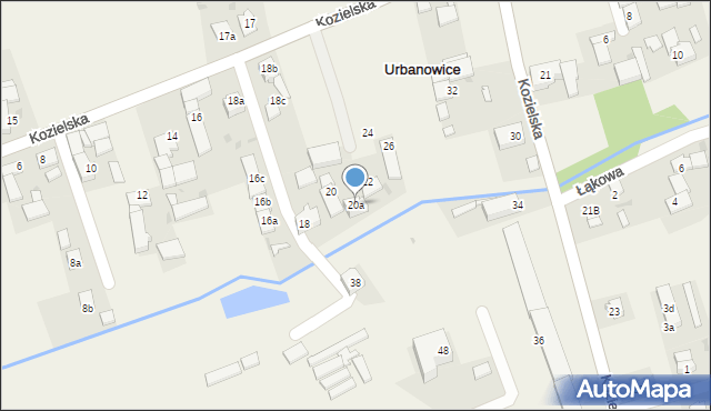 Urbanowice, Kozielska, 20a, mapa Urbanowice