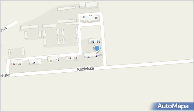 Urbanowice, Kozielska, 49, mapa Urbanowice