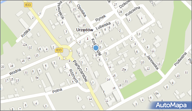 Urzędów, Kościuszki Tadeusza, gen., 4, mapa Urzędów