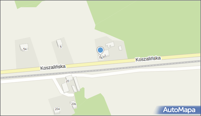 Ustronie Morskie, Koszalińska, 7A, mapa Ustronie Morskie