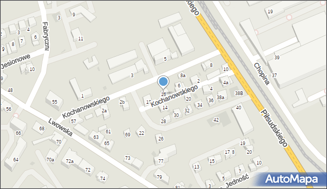 Wadowice, Kochanowskiego Jana, 16, mapa Wadowice