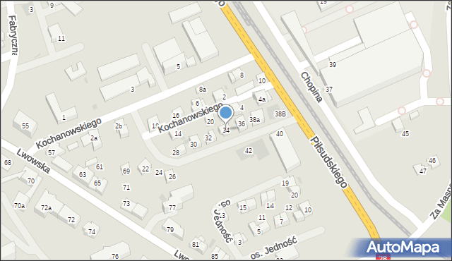 Wadowice, Kochanowskiego Jana, 34, mapa Wadowice