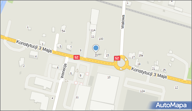 Wadowice, Konstytucji 3 Maja, 13, mapa Wadowice