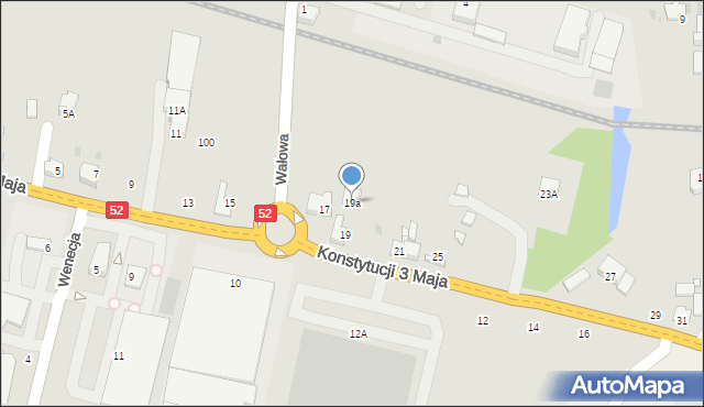 Wadowice, Konstytucji 3 Maja, 19a, mapa Wadowice