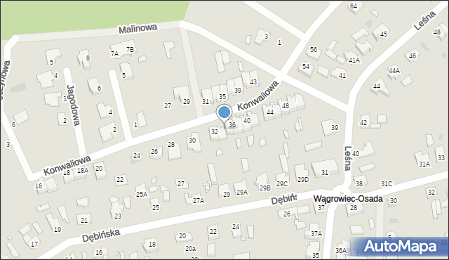 Wągrowiec, Konwaliowa, 34, mapa Wągrowiec