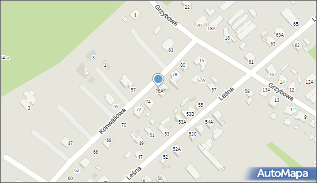 Wągrowiec, Konwaliowa, 76A, mapa Wągrowiec
