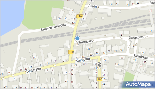 Wągrowiec, Kościuszki Tadeusza, gen., 2b, mapa Wągrowiec