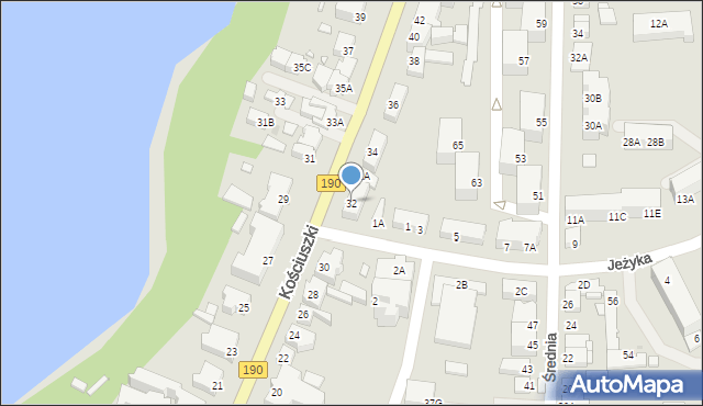 Wągrowiec, Kościuszki Tadeusza, gen., 32, mapa Wągrowiec