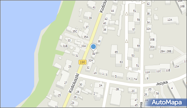 Wągrowiec, Kościuszki Tadeusza, gen., 34, mapa Wągrowiec