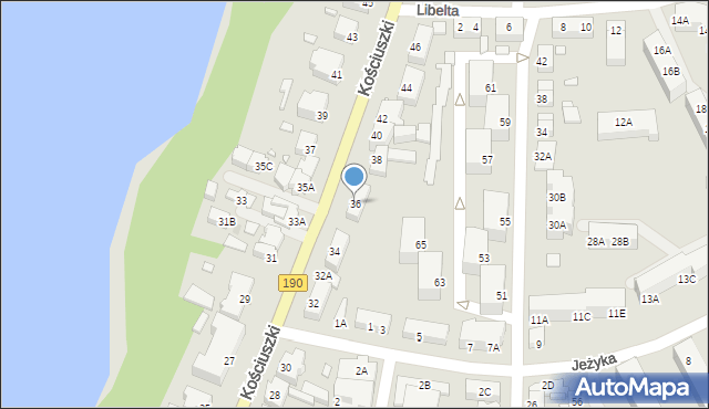 Wągrowiec, Kościuszki Tadeusza, gen., 36, mapa Wągrowiec