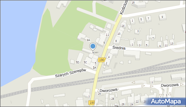 Wągrowiec, Kościuszki Tadeusza, gen., 7, mapa Wągrowiec