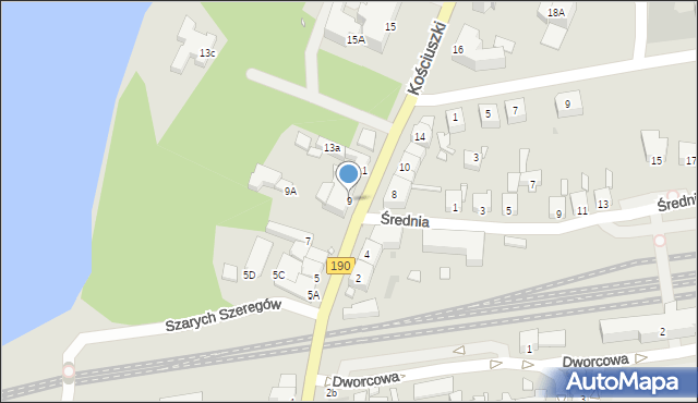 Wągrowiec, Kościuszki Tadeusza, gen., 9, mapa Wągrowiec