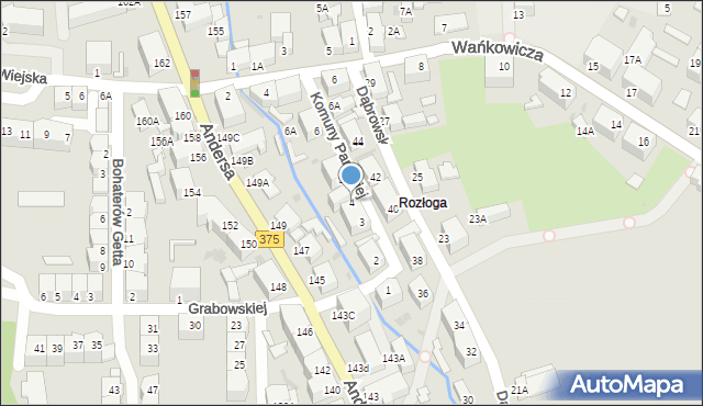 Wałbrzych, Komuny Paryskiej, 4, mapa Wałbrzycha