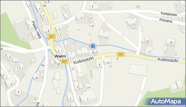 Walim, Kościuszki Tadeusza, gen., 5, mapa Walim