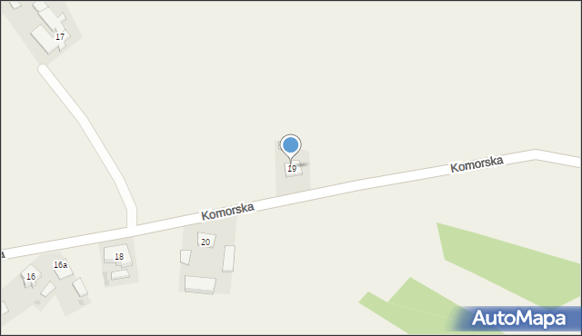 Warlubie, Komorska, 19, mapa Warlubie