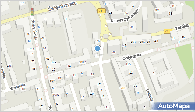 Warszawa, Kopernika Mikołaja, 21, mapa Warszawy