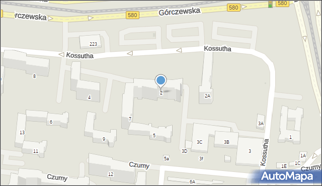 Warszawa, Kossutha Lajosa, 2, mapa Warszawy