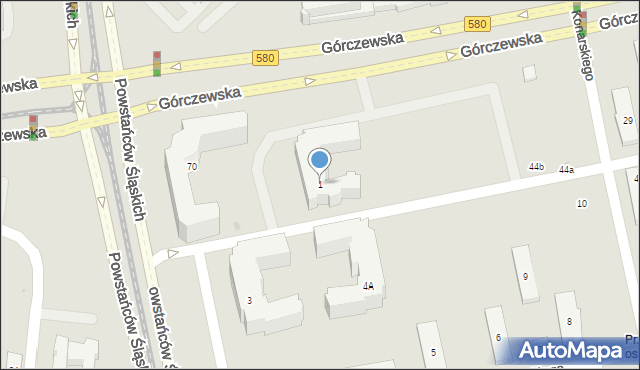 Warszawa, Konarskiego Stanisława, 1, mapa Warszawy