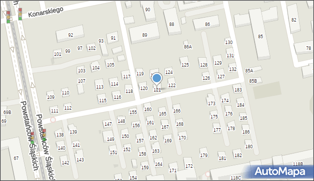 Warszawa, Konarskiego Stanisława, 121, mapa Warszawy