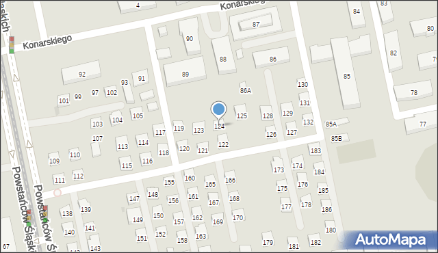 Warszawa, Konarskiego Stanisława, 124, mapa Warszawy