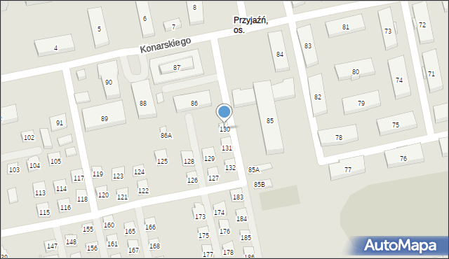 Warszawa, Konarskiego Stanisława, 130, mapa Warszawy