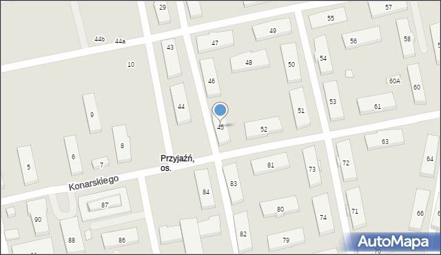 Warszawa, Konarskiego Stanisława, 45, mapa Warszawy