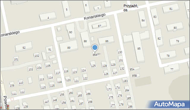 Warszawa, Konarskiego Stanisława, 86A, mapa Warszawy