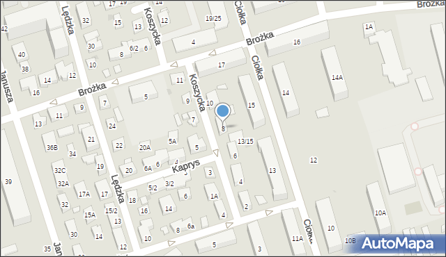 Warszawa, Koszycka, 8, mapa Warszawy