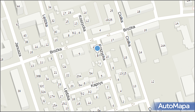 Warszawa, Koszycka, 9, mapa Warszawy