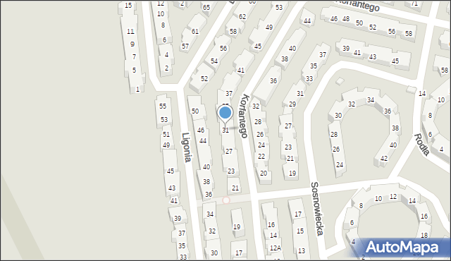 Warszawa, Korfantego Wojciecha, 31, mapa Warszawy