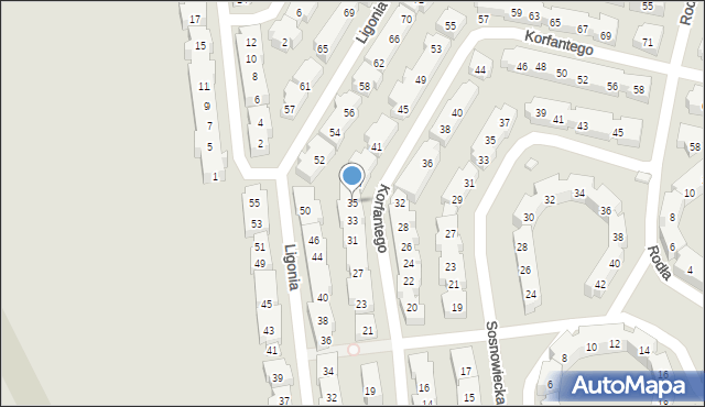 Warszawa, Korfantego Wojciecha, 35, mapa Warszawy
