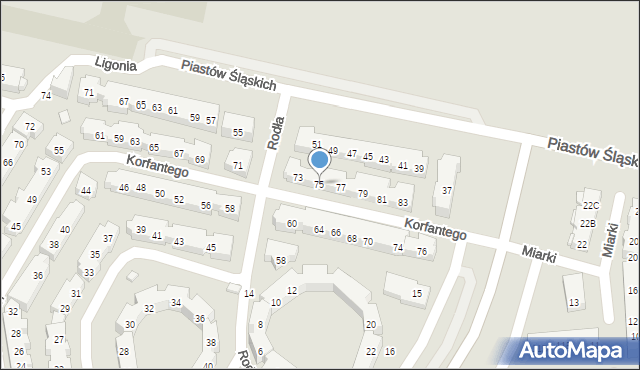 Warszawa, Korfantego Wojciecha, 75, mapa Warszawy