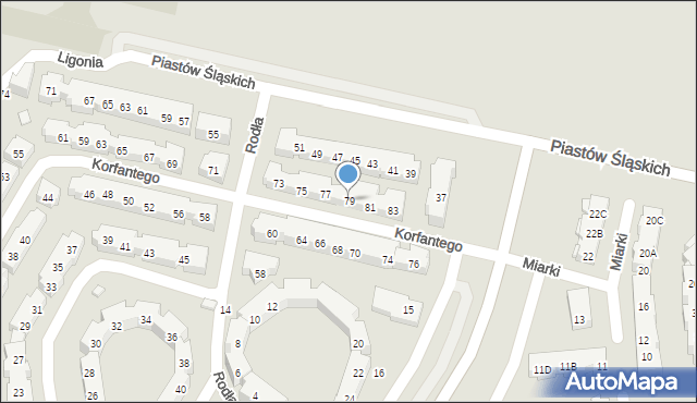 Warszawa, Korfantego Wojciecha, 79, mapa Warszawy