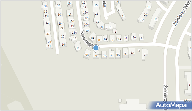 Warszawa, Korfantego Wojciecha, 9, mapa Warszawy