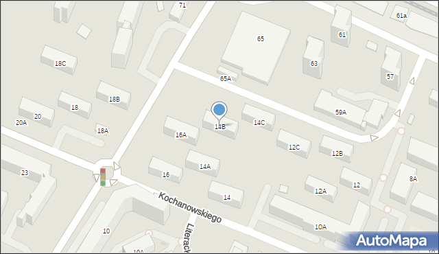 Warszawa, Kochanowskiego Jana, 14B, mapa Warszawy