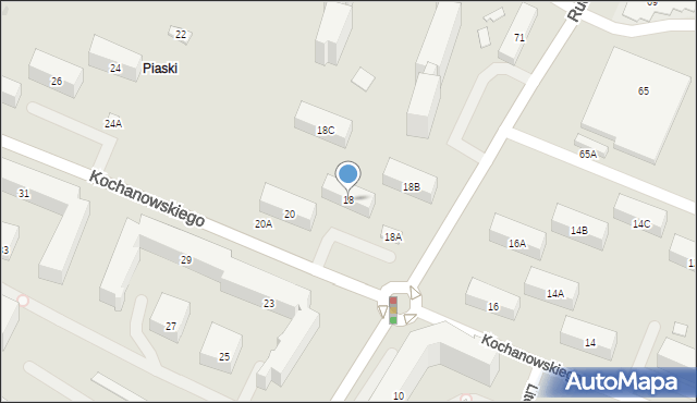 Warszawa, Kochanowskiego Jana, 18, mapa Warszawy