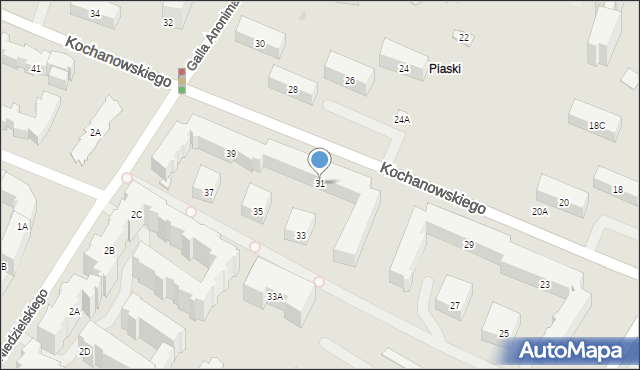 Warszawa, Kochanowskiego Jana, 31, mapa Warszawy