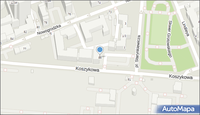 Warszawa, Koszykowa, 86, mapa Warszawy