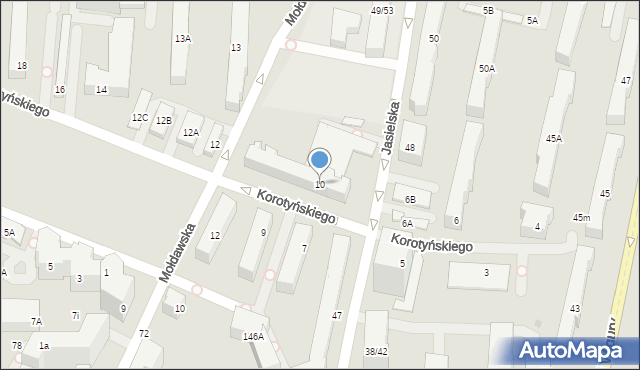 Warszawa, Korotyńskiego Władysława, 10, mapa Warszawy