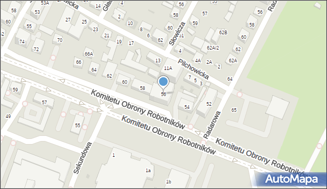 Warszawa, Komitetu Obrony Robotników, 56, mapa Warszawy