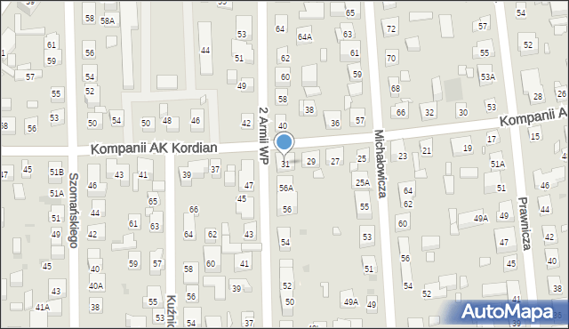 Warszawa, Kompanii AK Kordian, 31, mapa Warszawy