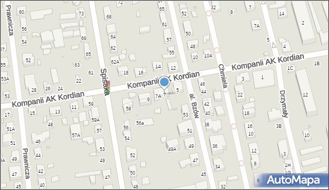 Warszawa, Kompanii AK Kordian, 7, mapa Warszawy