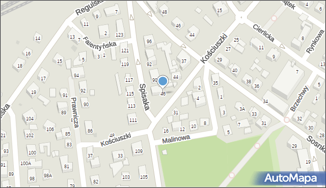 Warszawa, Kościuszki Tadeusza, gen., 46, mapa Warszawy