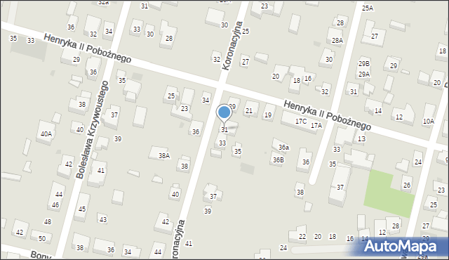 Warszawa, Koronacyjna, 31, mapa Warszawy