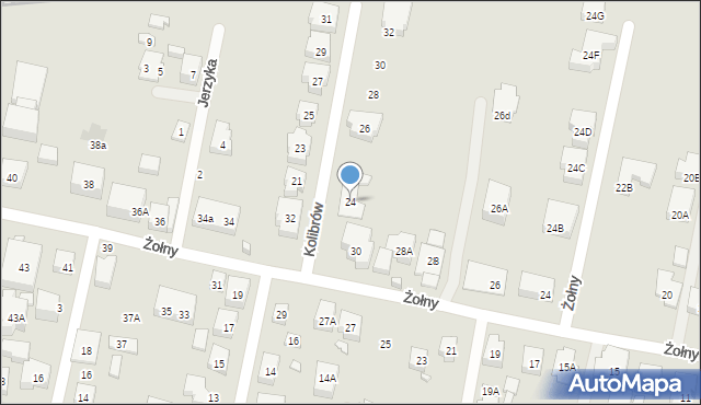Warszawa, Kolibrów, 24, mapa Warszawy