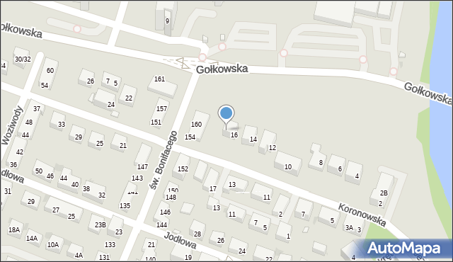 Warszawa, Koronowska, 16A, mapa Warszawy