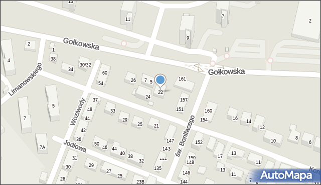 Warszawa, Koronowska, 22, mapa Warszawy