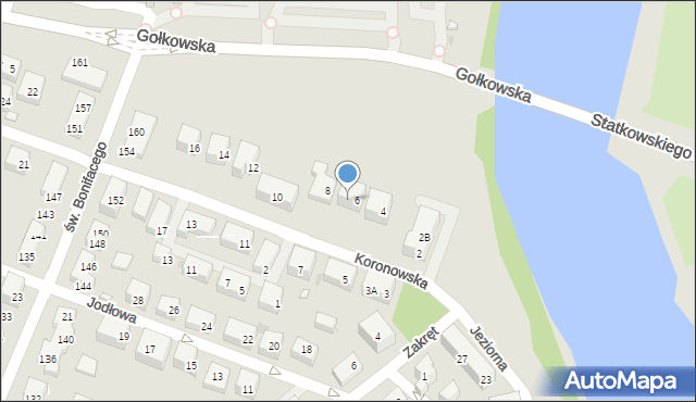 Warszawa, Koronowska, 6A, mapa Warszawy