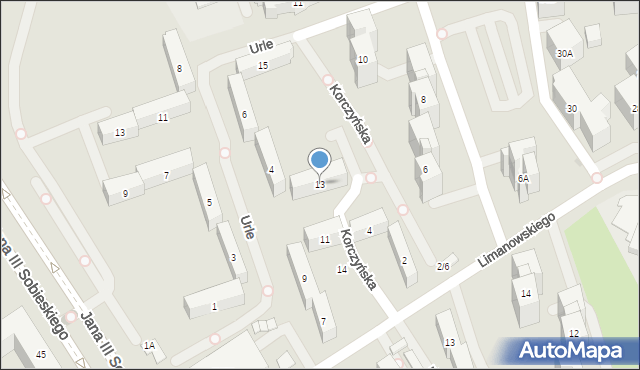 Warszawa, Korczyńska, 13, mapa Warszawy