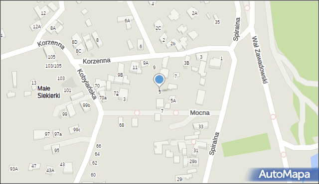 Warszawa, Korzenna, 5, mapa Warszawy
